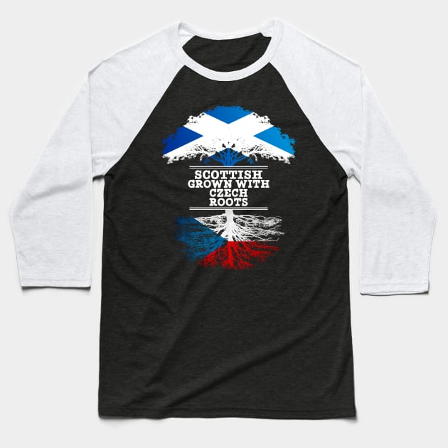 Scottish Grown With Czech Roots - Gift for Czech With Roots From Czech Republic Baseball T-Shirt by Country Flags